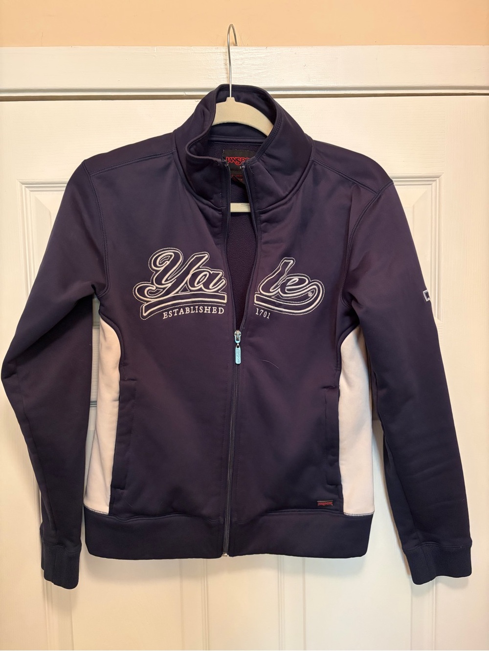 Yale University Jacket Mens M Navy Blue Full Zip 1701 Embroidered Ivy League